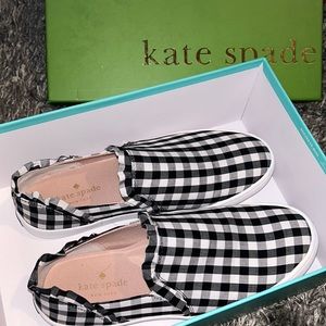 NWT Kate Spade gingham slip on shoes